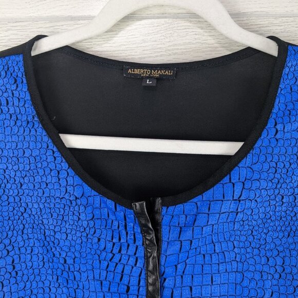 Alberto Makali Texture & Sheer Blue Blouse - Picture 3 of 5